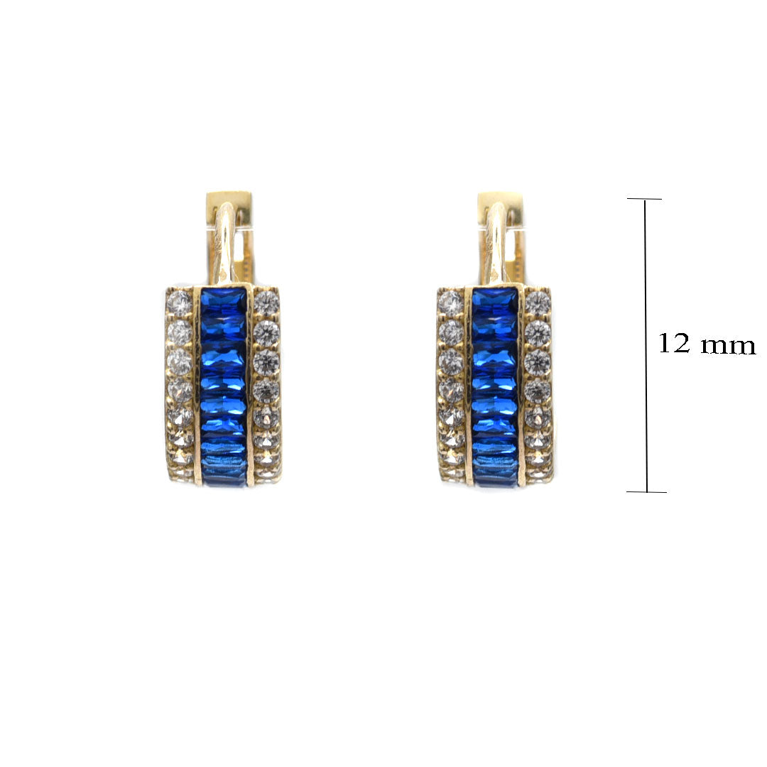 Arracadas Zirconias Azul 10K