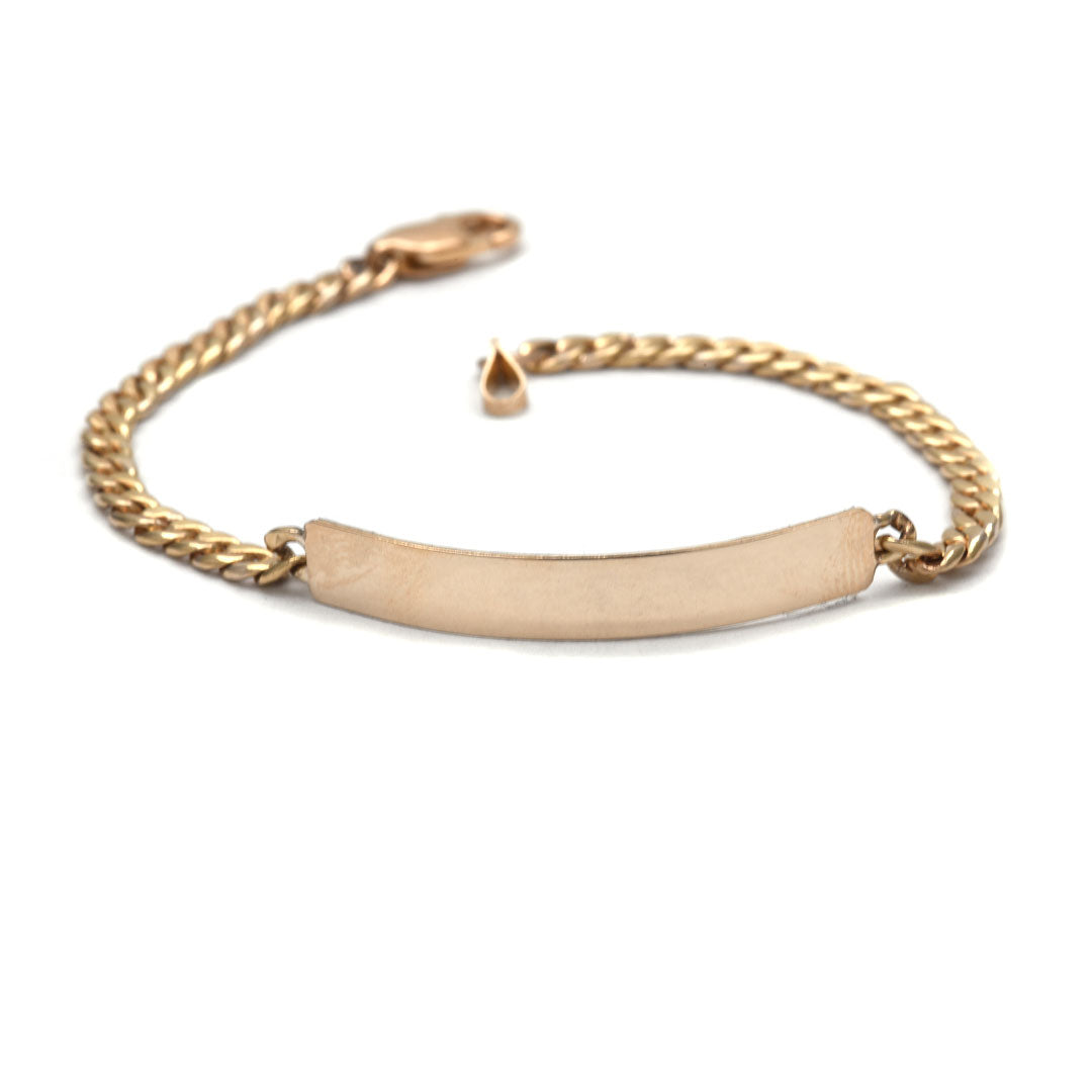 Esclava barbada sólida fina de 10k