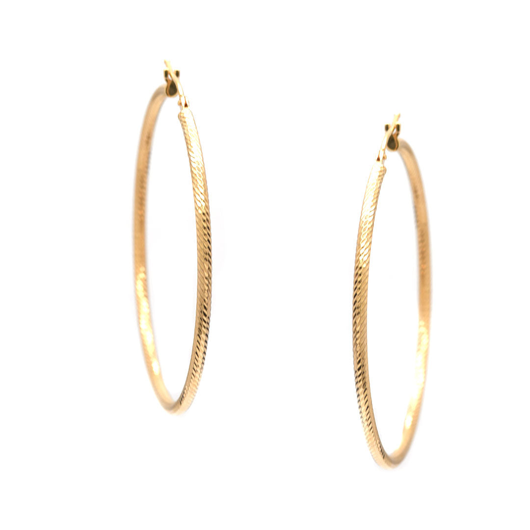 Arracadas fina grande de 10K