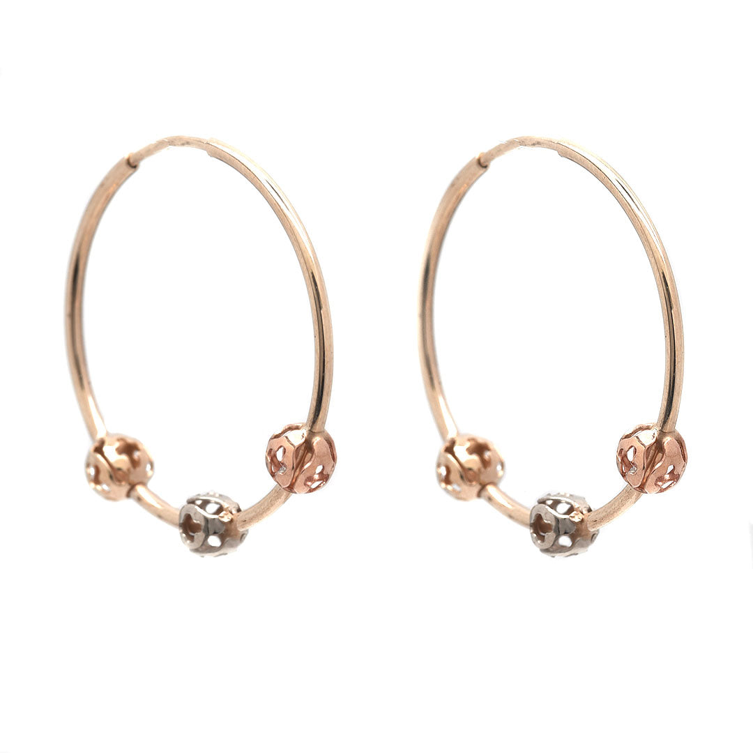 Arracadas 3 bolitas Florentina 10k