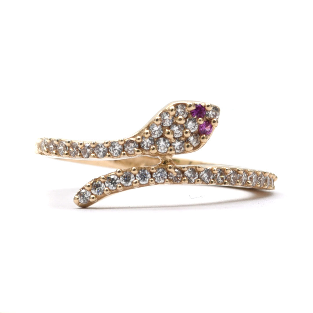 Anillo Víbora con Zirconias de 14k