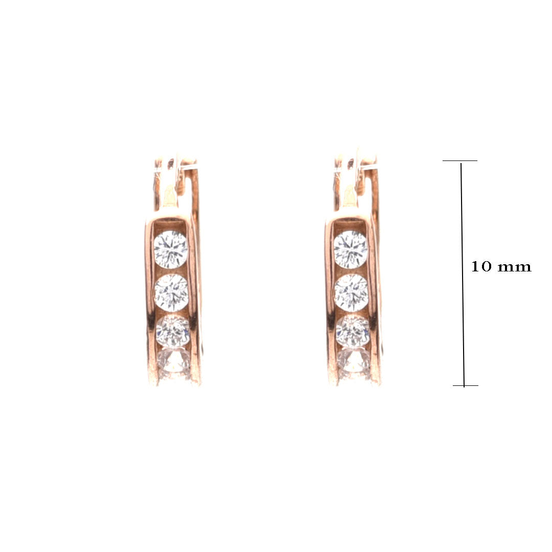 Arracadas Rosa mini de 10K