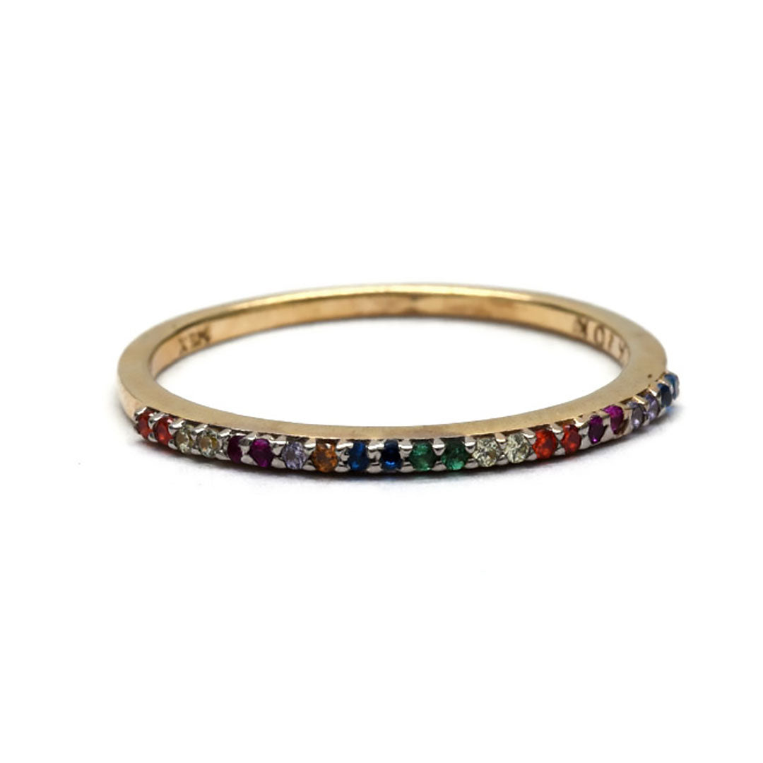 Churumbela Oro Amarillo Zirconias Colores 10k