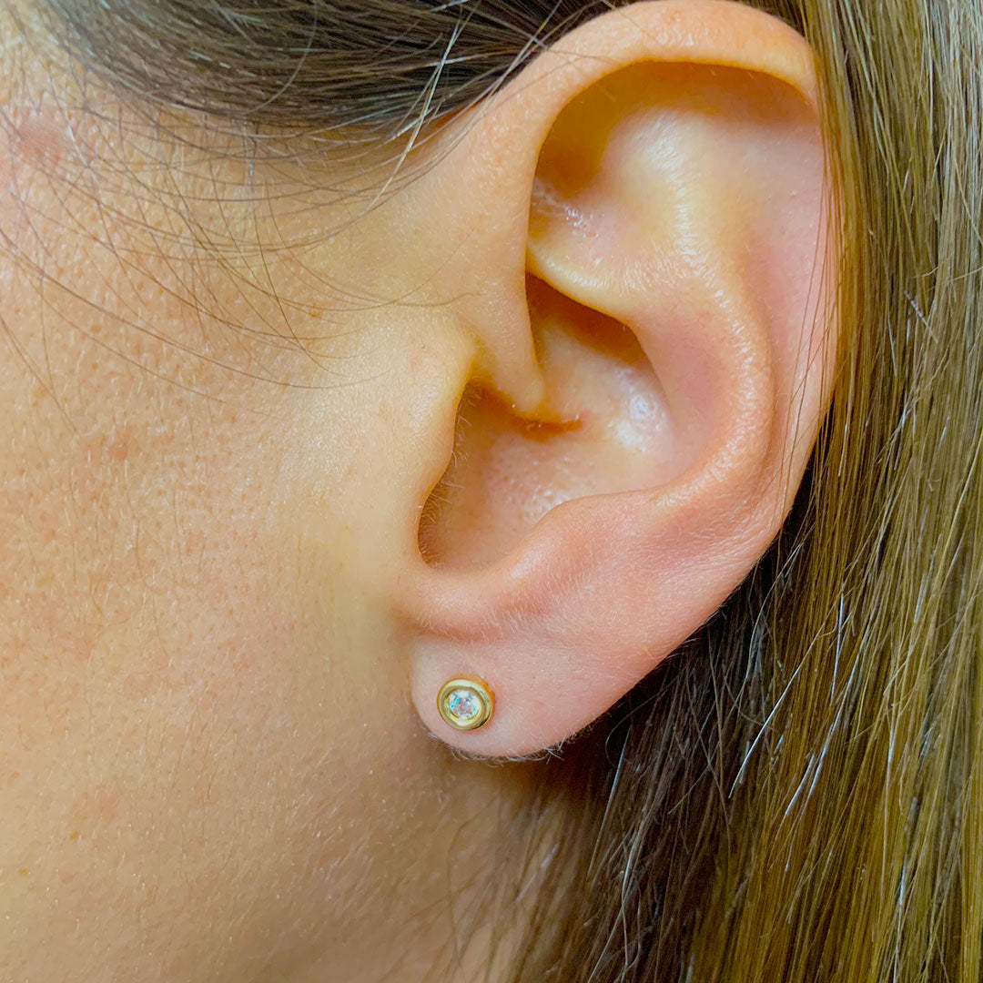 Broqueles Bisel Suave Chico de 10k