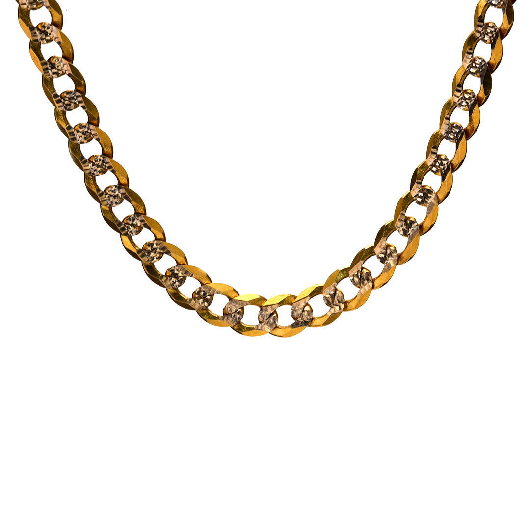 Cadena Cubana americana diamantada gruesa 10k