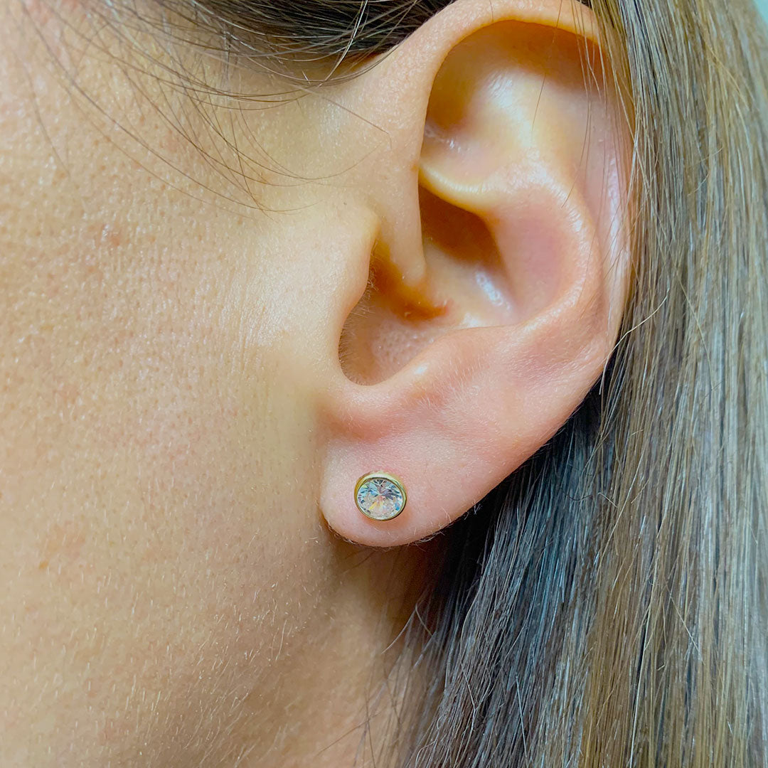 Broqueles Bisel Suave Mediano de 10k