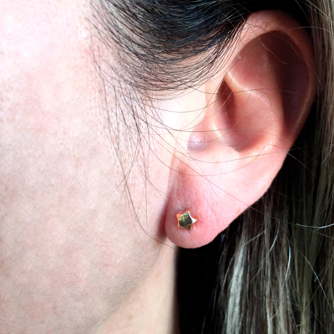 Broqueles Estrellas Lisas de 10k