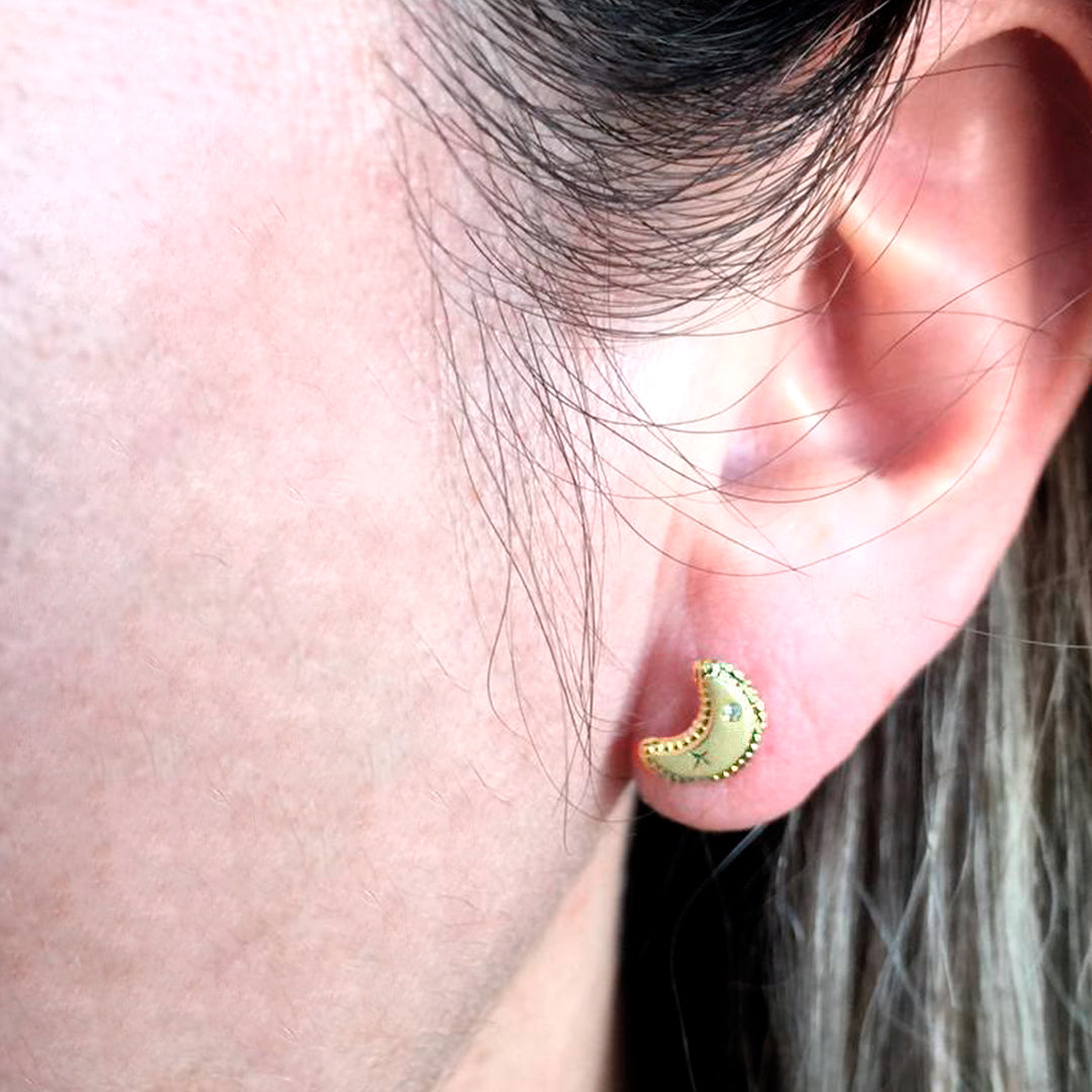 Broqueles Luna Bisel de 10k