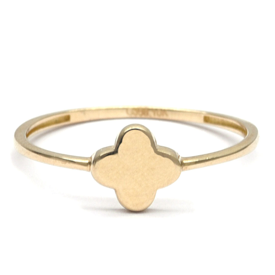 Anillo Trébol Liso   10k