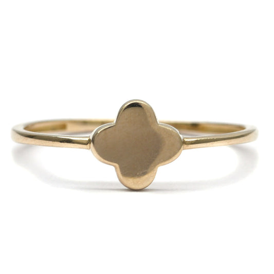 Anillo Trébol Liso   10k