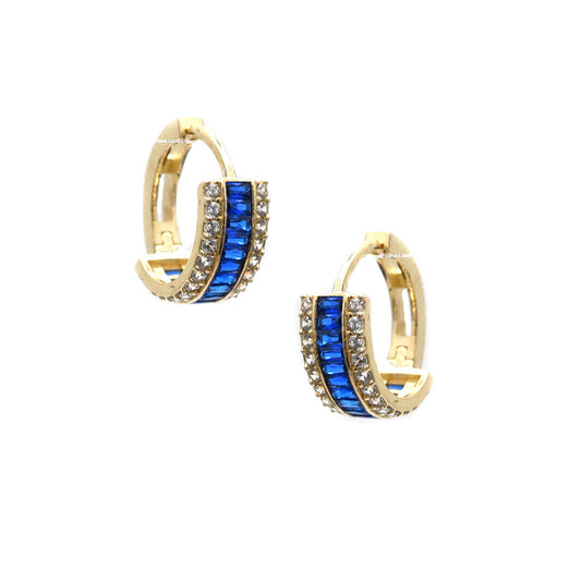 Arracadas Zirconias Azul 10K