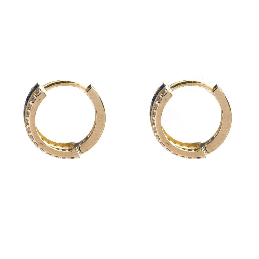 Arracadas Zirconias Azul 10K
