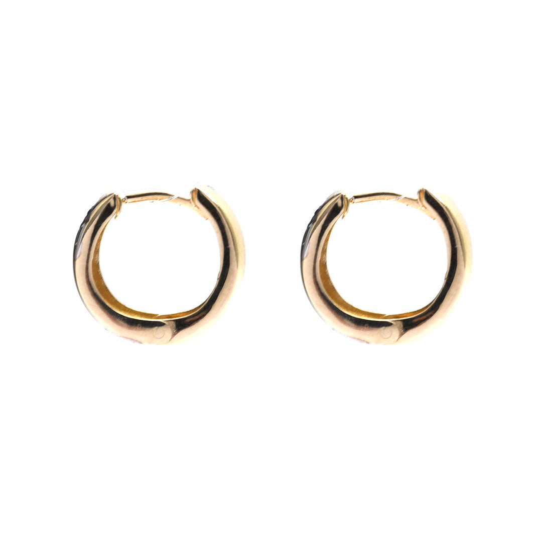 Arracadas Lisa Amarillo Grabado Blanco 10K