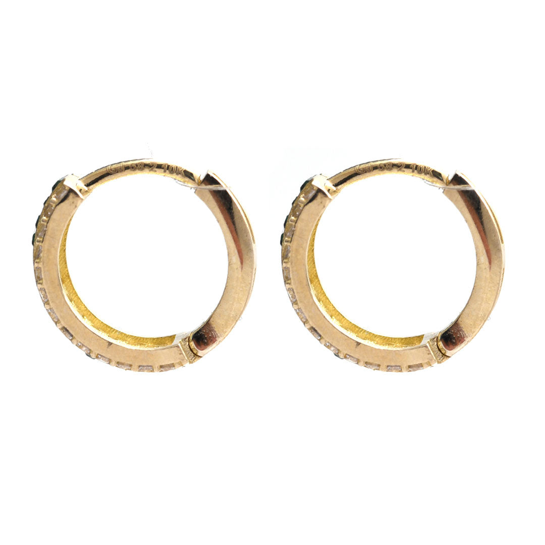 Arracadas Zirconias Verde Ágata 10K