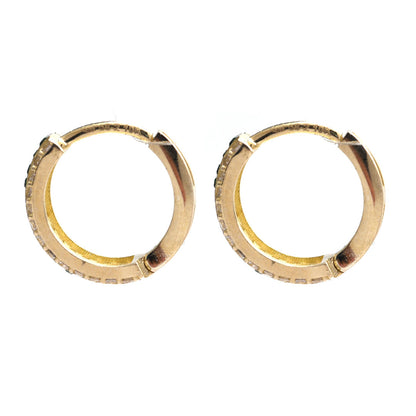 Arracadas Zirconias Verde Ágata 10K