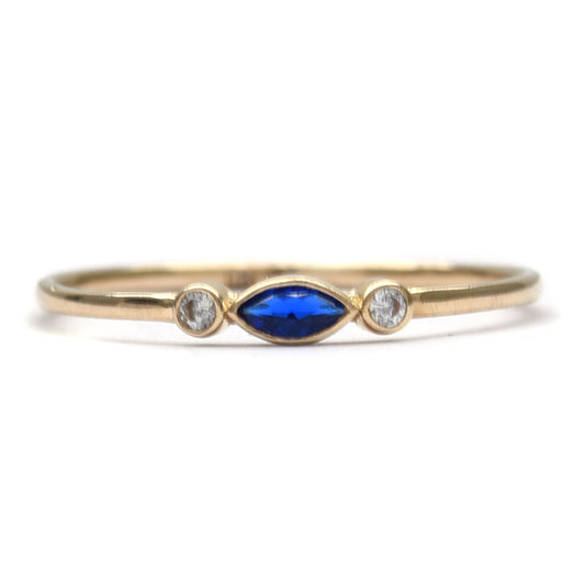 Anillo Azul Zafiro  10k