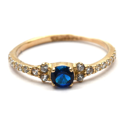 Anillo Azul Zafiro de 10k