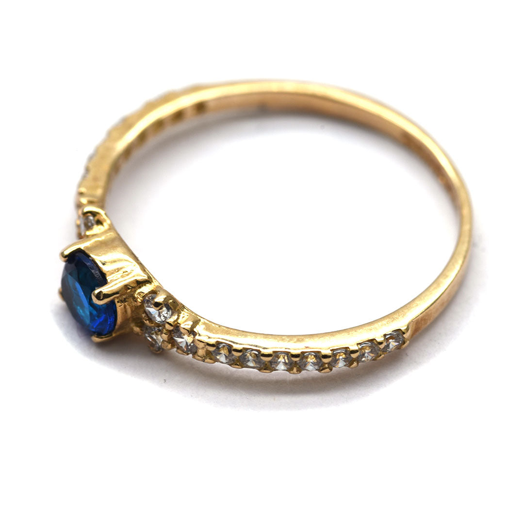 Anillo Azul Zafiro de 10k