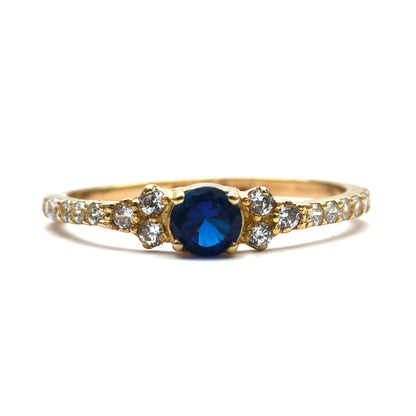 Anillo Azul Zafiro de 10k