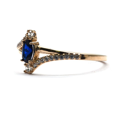 Anillo Azul Zafiro de 10k