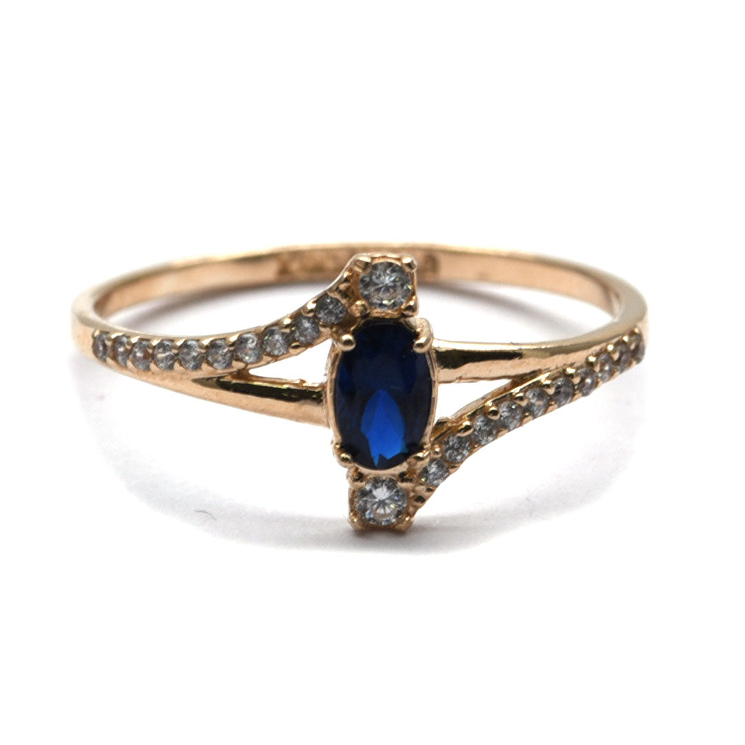 Anillo Azul Zafiro de 10k
