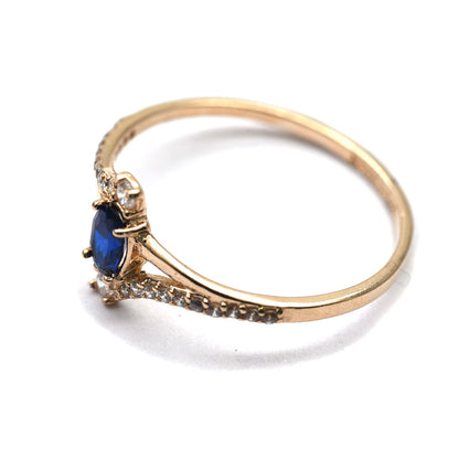 Anillo Azul Zafiro de 10k