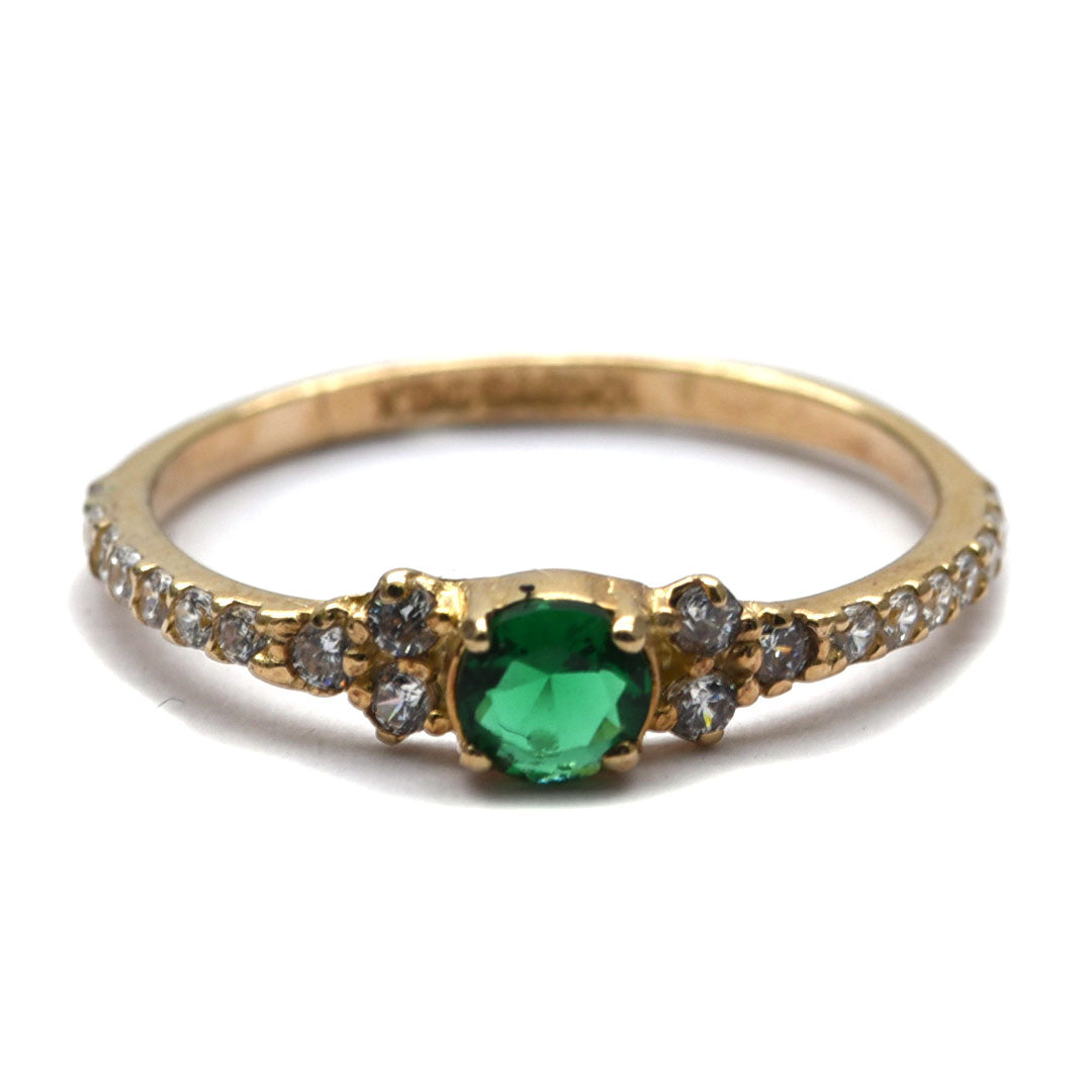 Anillo Verde Ágata de 10k