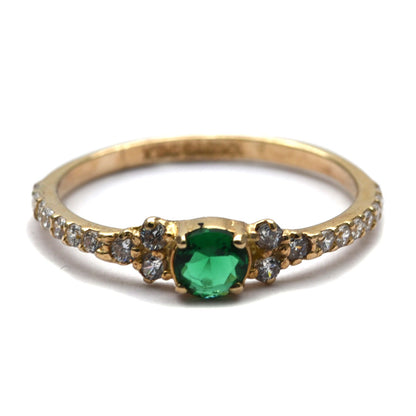Anillo Verde Ágata de 10k