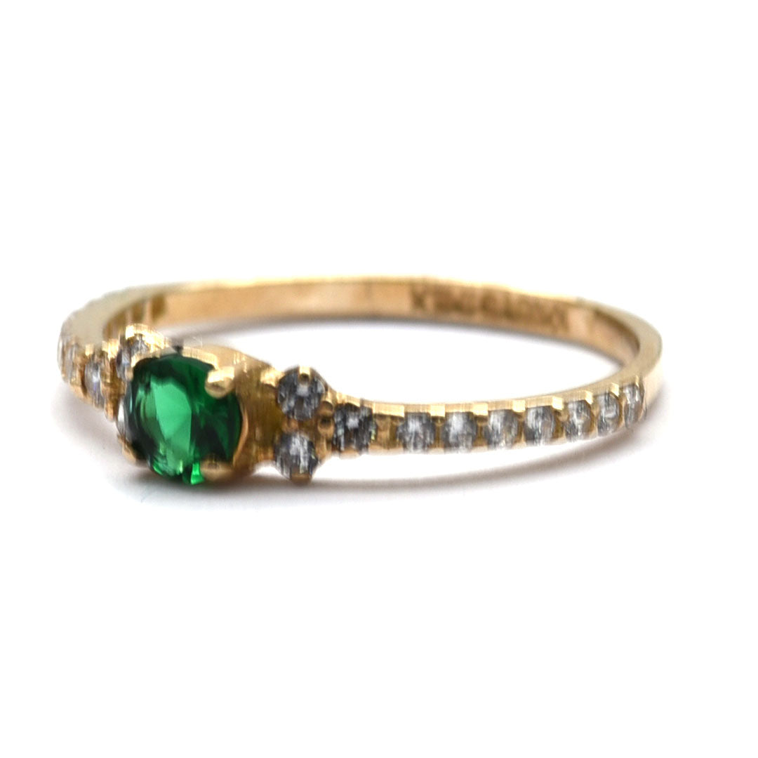 Anillo Verde Ágata de 10k