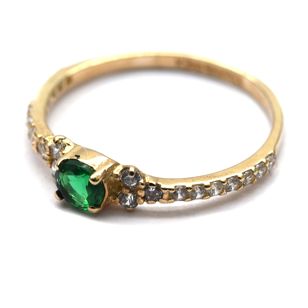 Anillo Verde Ágata de 10k