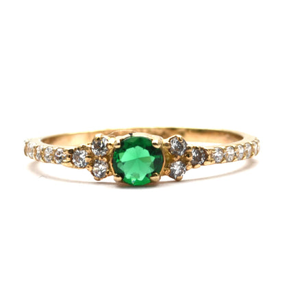 Anillo Verde Ágata de 10k