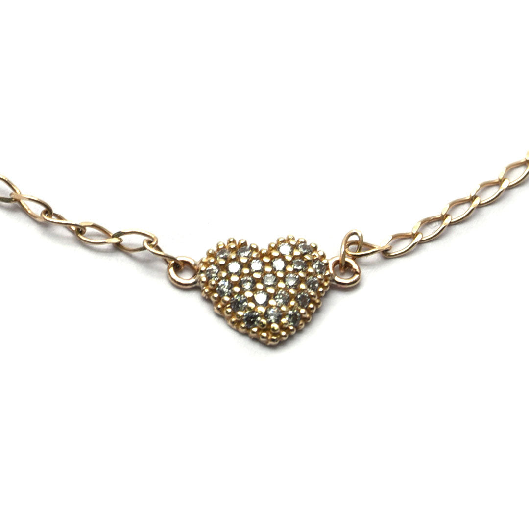 Pulsera Corazón Zirconias 10k