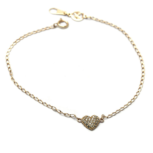 Pulsera Corazón Zirconias 10k