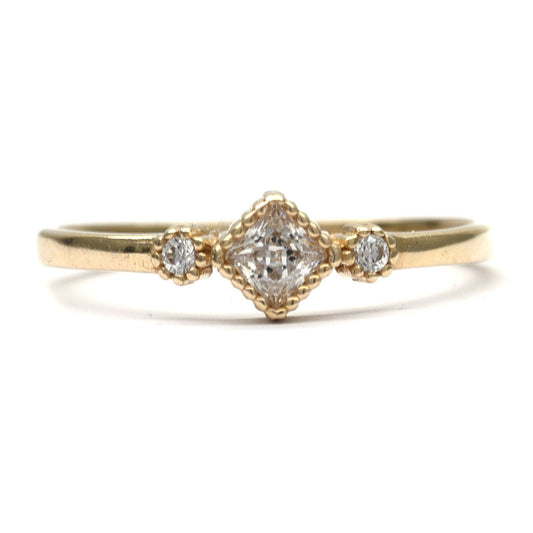 Anillo Rombo  Zirconias  10k