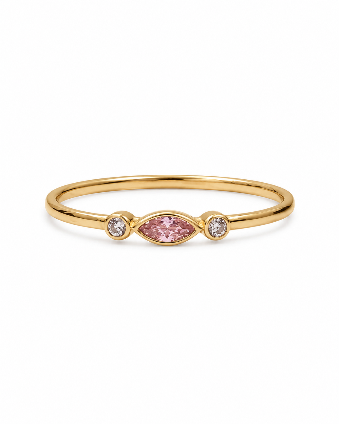 Anillo Rosa Zafiro Sintético  10k
