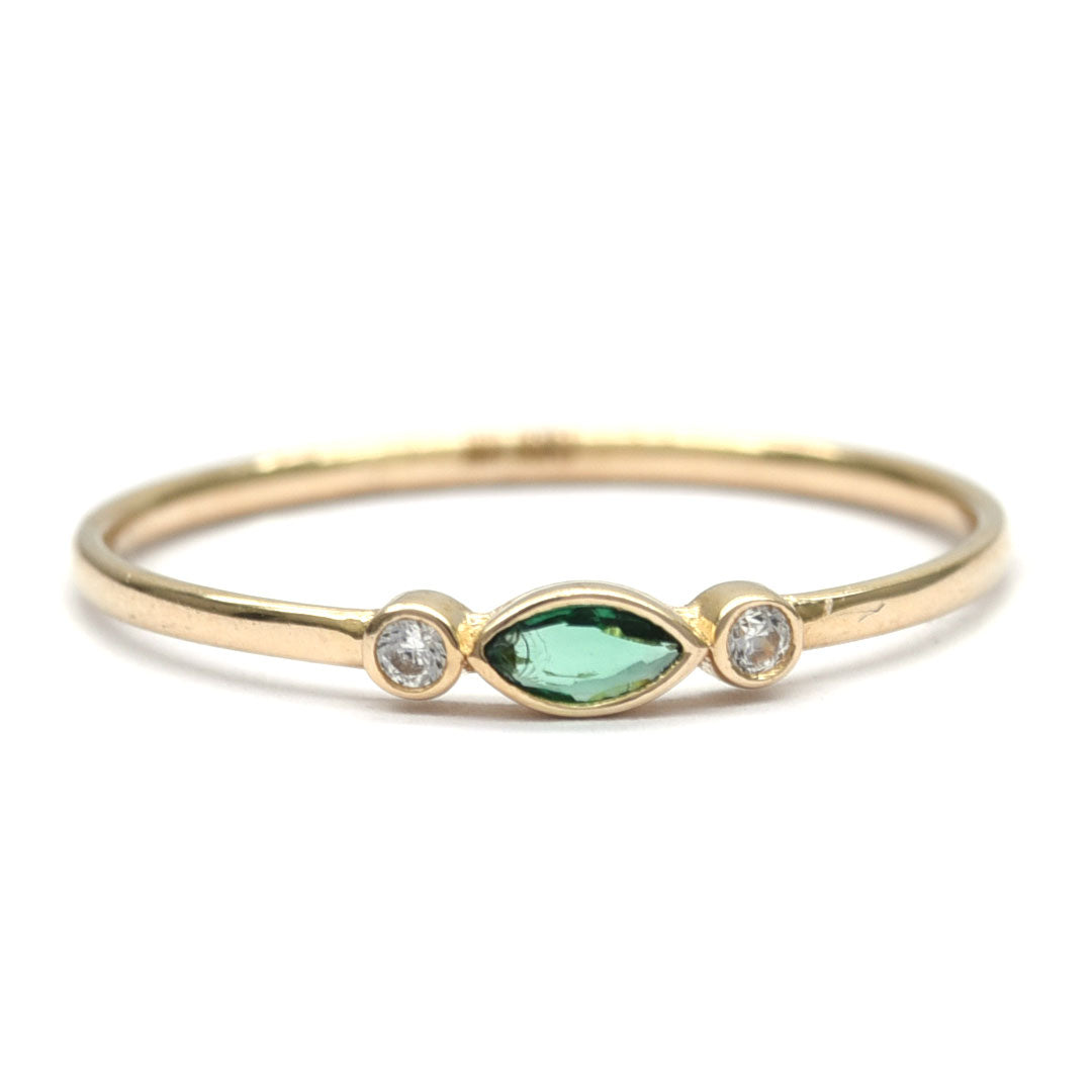 Anillo Verde Ágata  10k