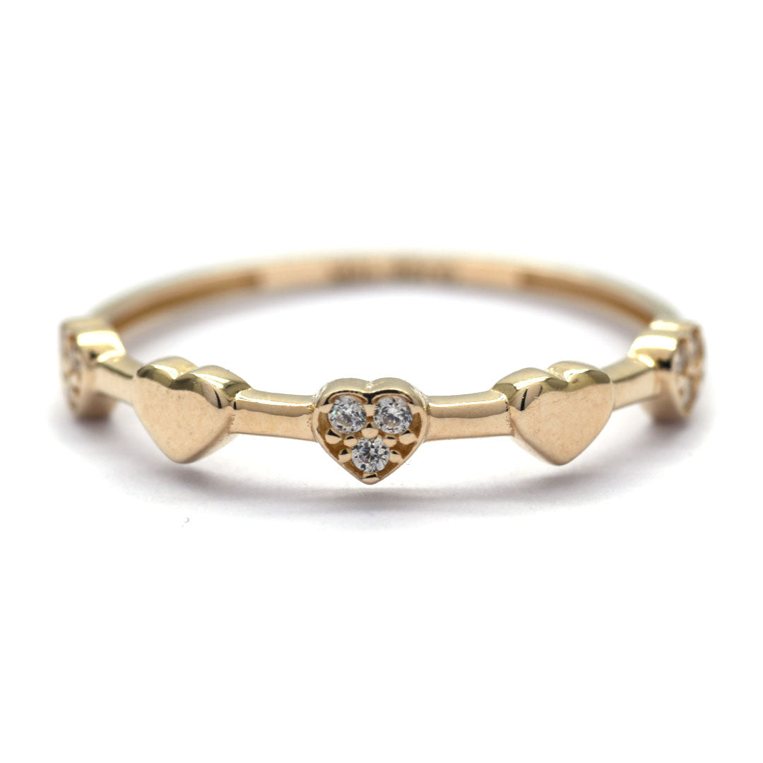 Anillo Corazones 10k
