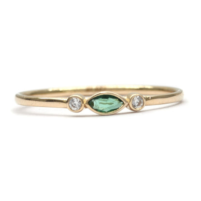 Anillo Verde Ágata  10k