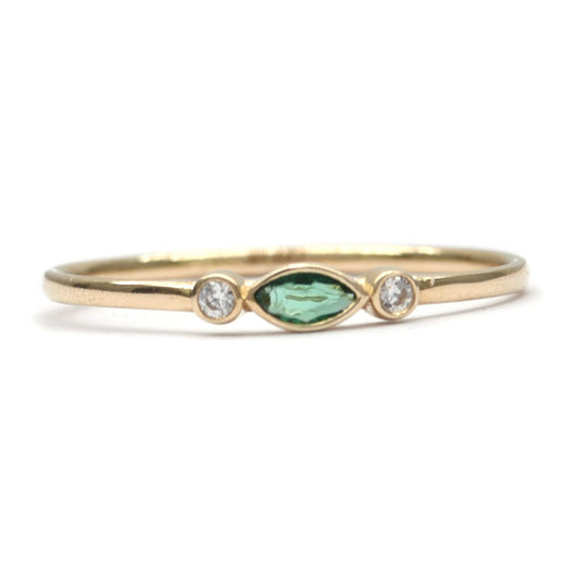 Anillo Verde Ágata  10k