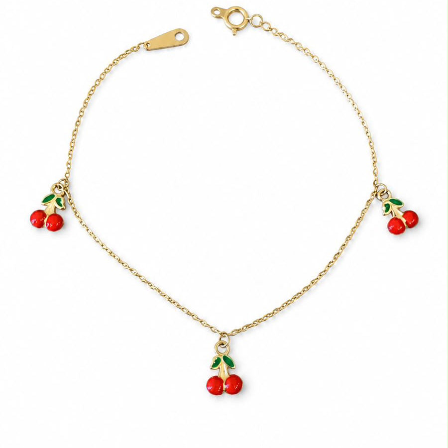 Pulsera cerezas 10k