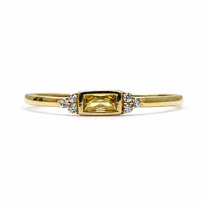 Anillo Amarillo Zafiro Sintético 10k