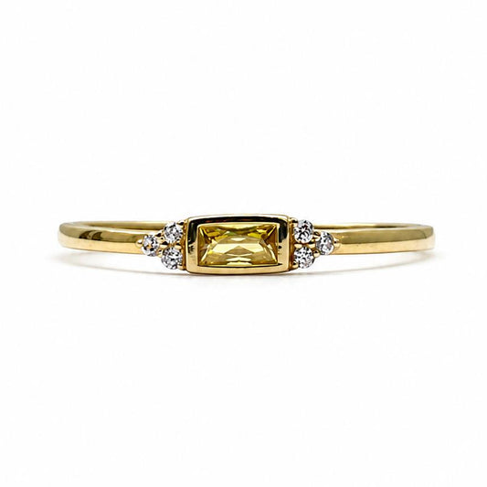 Anillo Amarillo Zafiro Sintético 10k