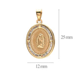 Medalla Ovalada mate de la Virgen de Guadalupe 10K